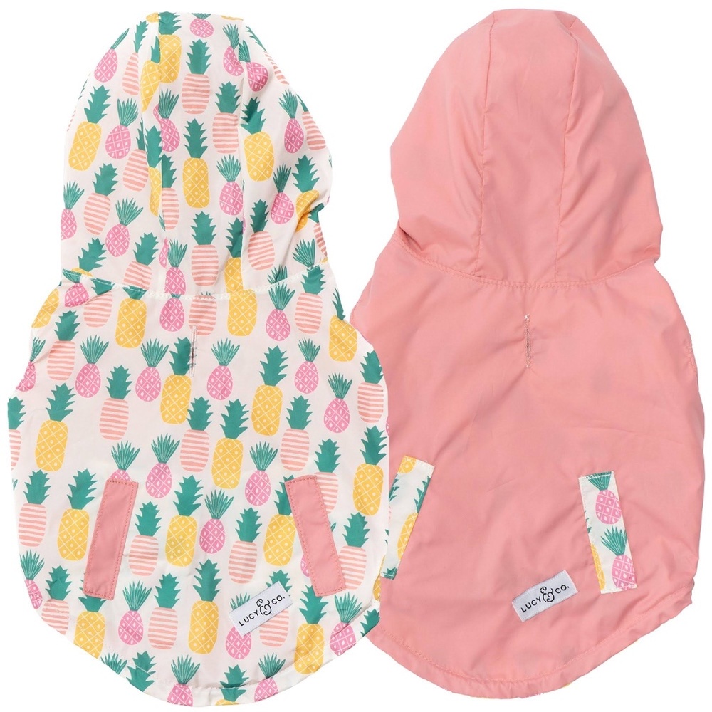 NWOT Lucy & Co. The Poolside Chillin Reversible Dog Raincoat